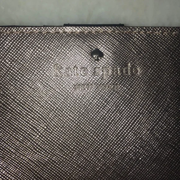 NEW Kate Spade Wallet classic rose gold shade. Shimmer, NWOT inc orig receipt - Picture 3 of 10